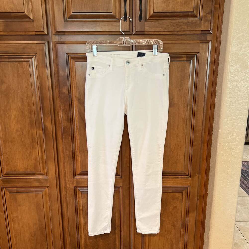 AG Adriano Goldschmied The Stevie White Ankle Slim Straight Chords Jeans
